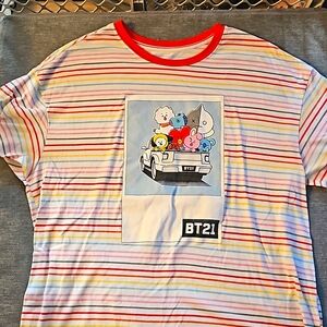 Bt21 striped t shirt